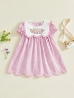Toddler Girl Easter Dress with Short Sleeves