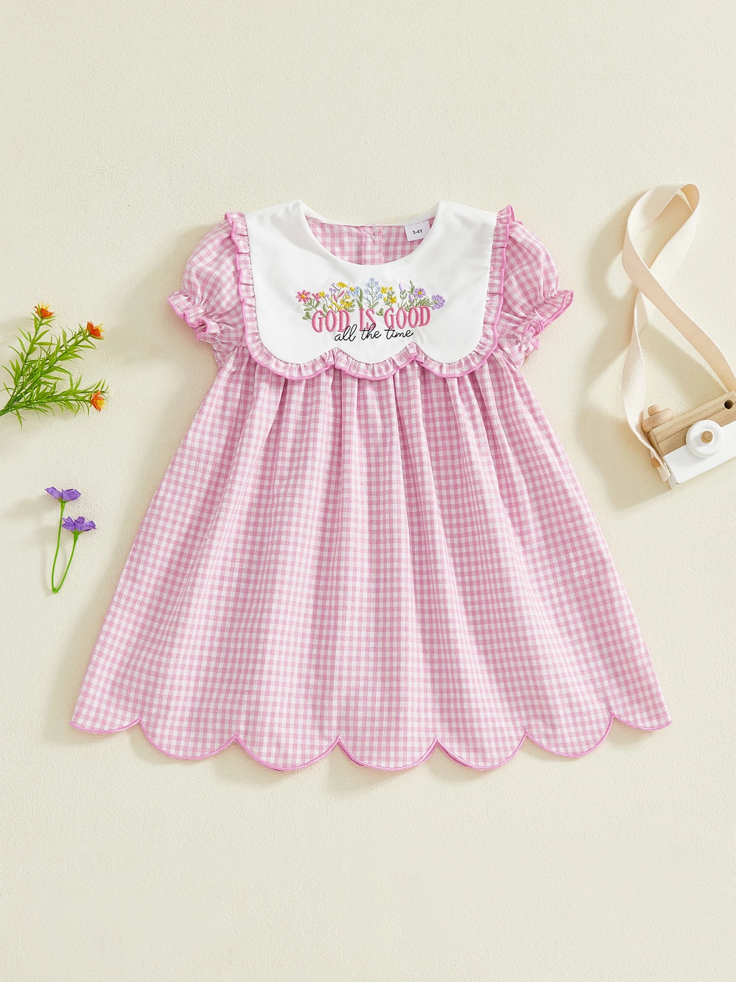 Toddler Girl Easter Dress with Short Sleeves