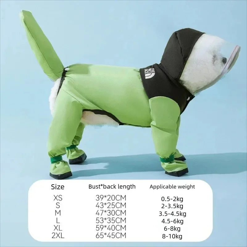 Large Dog Dinosaur Raincoat Four Legged Waterproof