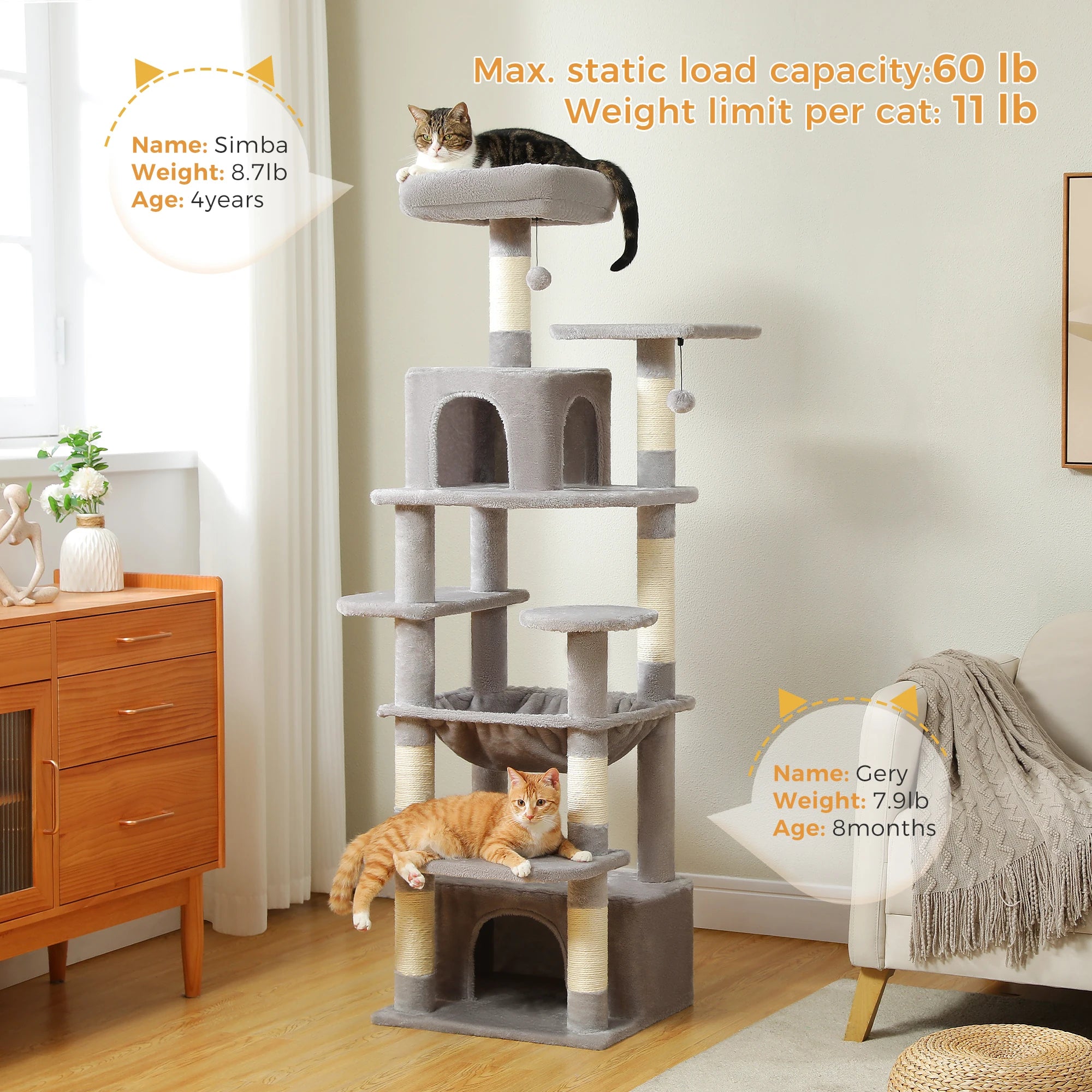 Large Cat Tree And Tower With Scratching Posts