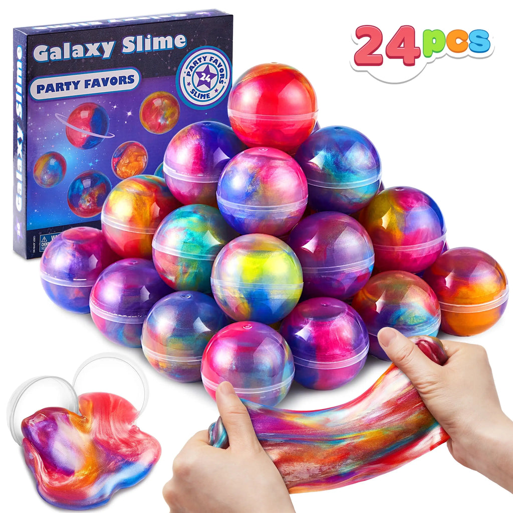 24 Pcs Mini Slime Multicolor Galaxy Slime Balls