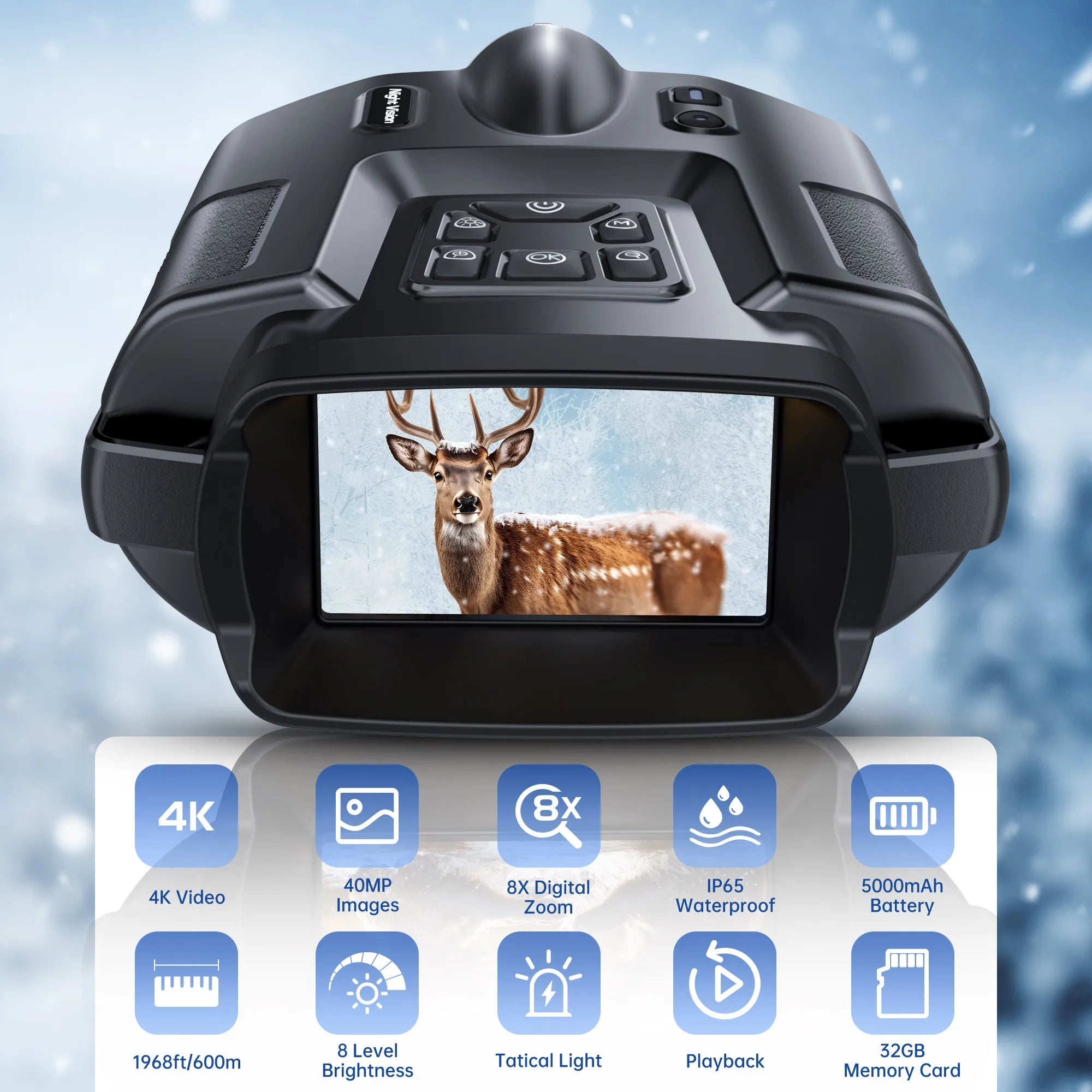 Rechargeable Binoculars Digital Zoom Infrared Tactical Telescope