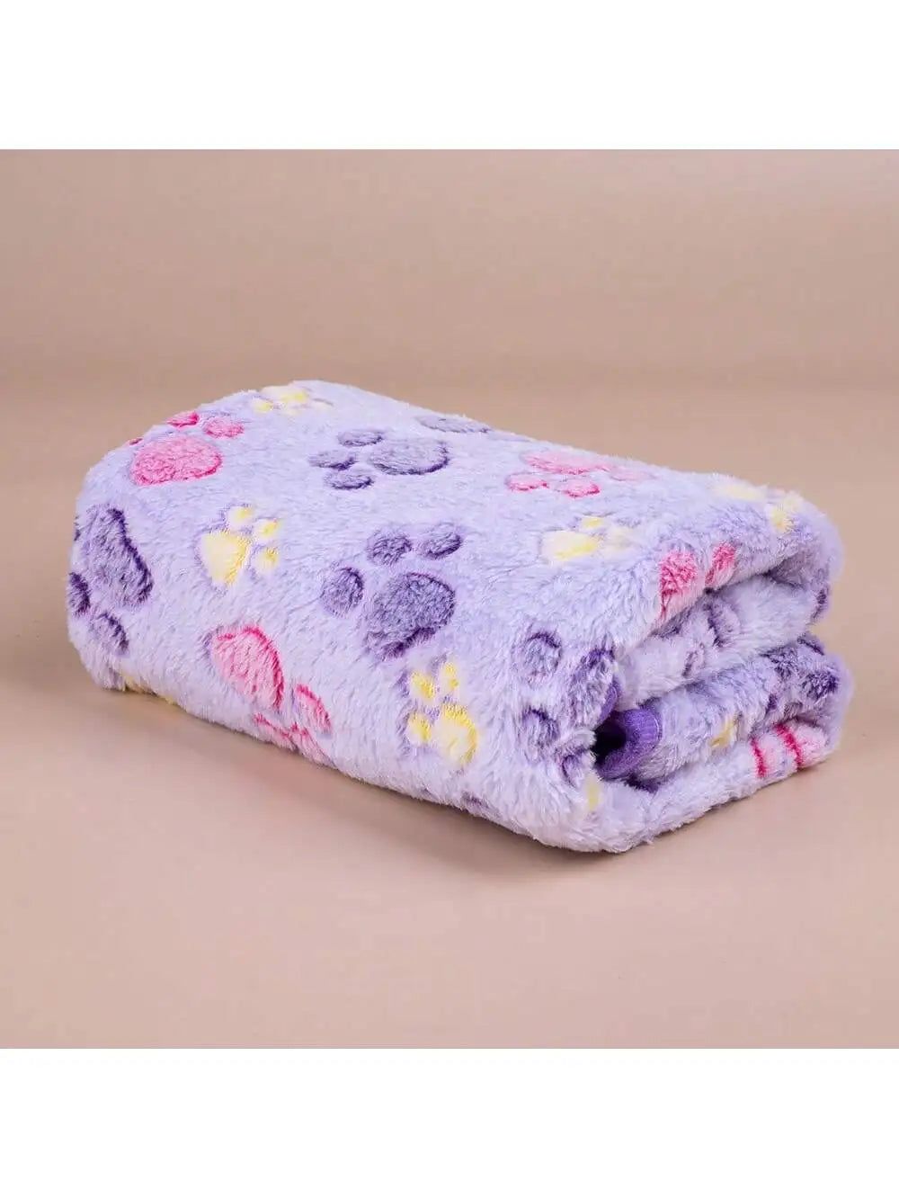 Purple Paw Print Fleece Pet Blanket Soft Light Thin Summer Cushion For Dogs Cats