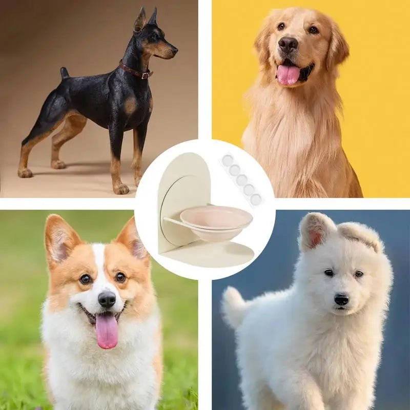 Ceramic Dog Dish With Magnetic Stand Anti-Tip