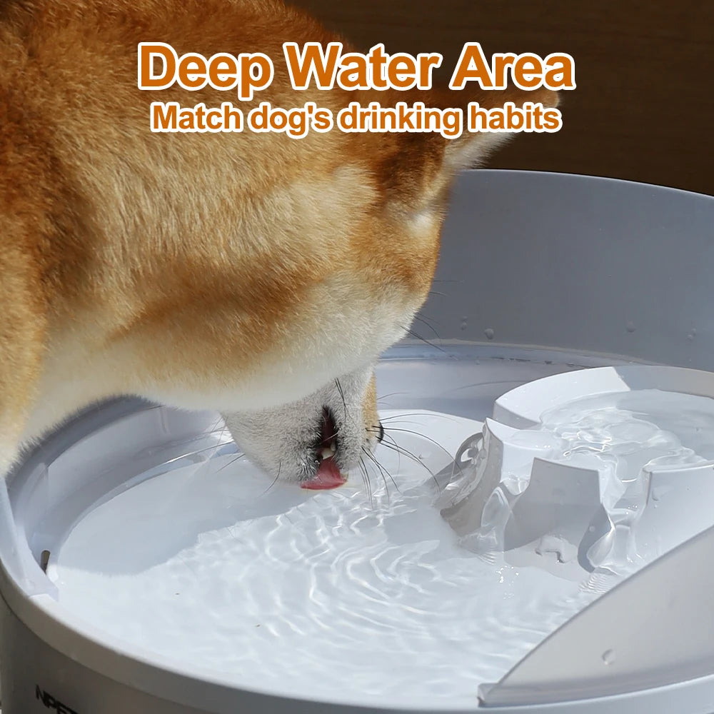 2 Gallon White Dog Water Fountain