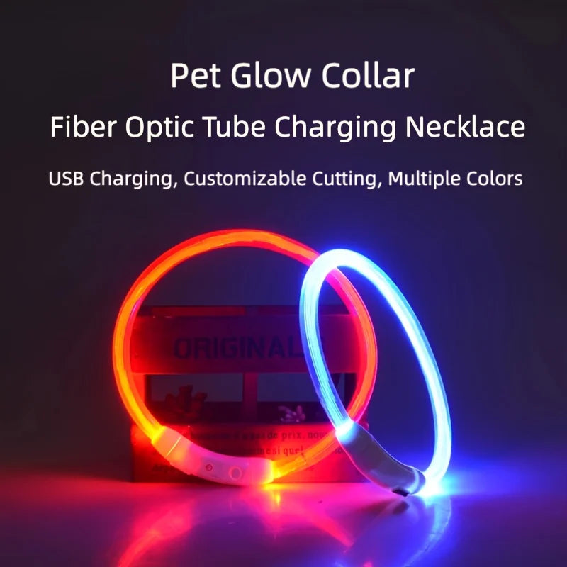 LED Glowing Dog Collar USB Rechargeable