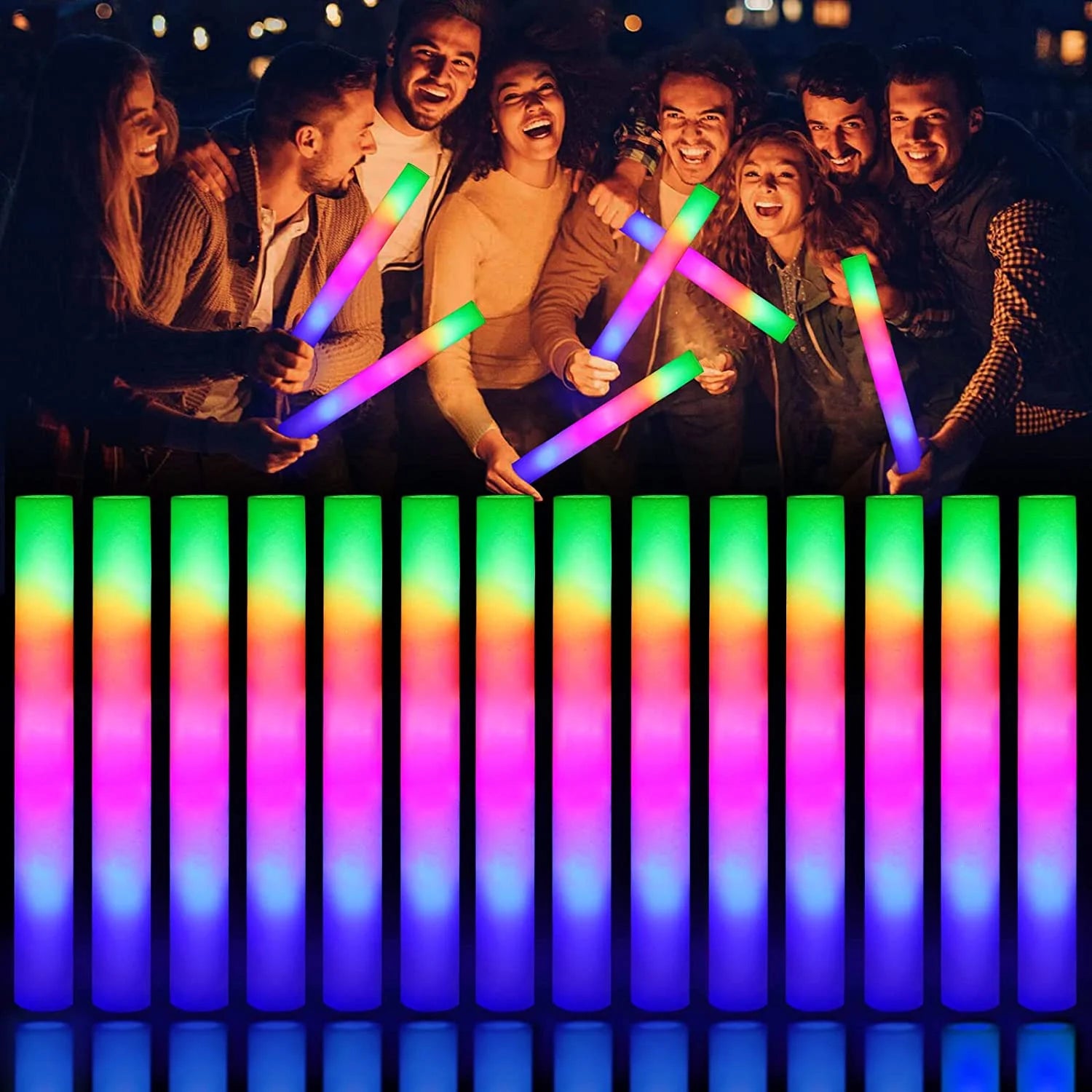 110pcs LED Foam Glow Sticks Glow Party Supply