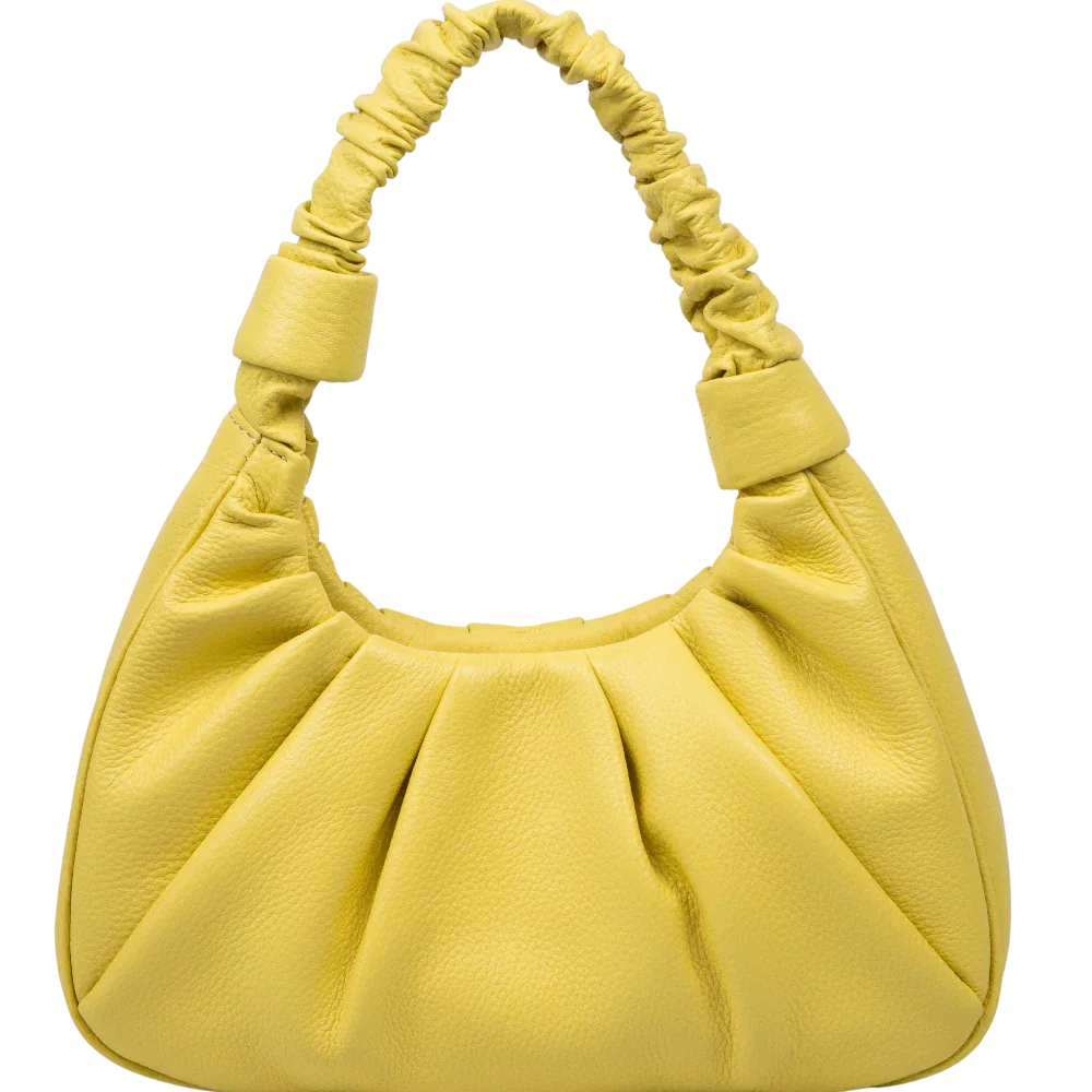Pebbled Leather Hobo Shoulder Bag