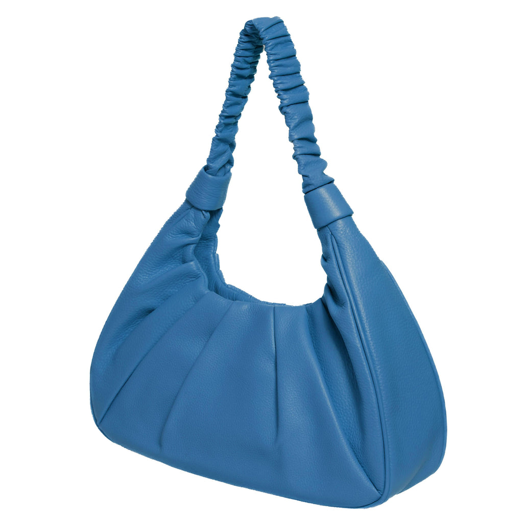 Pebbled Leather Hobo Shoulder Bag
