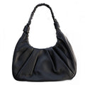 Pebbled Leather Hobo Shoulder Bag