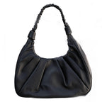 Pebbled Leather Hobo Shoulder Bag