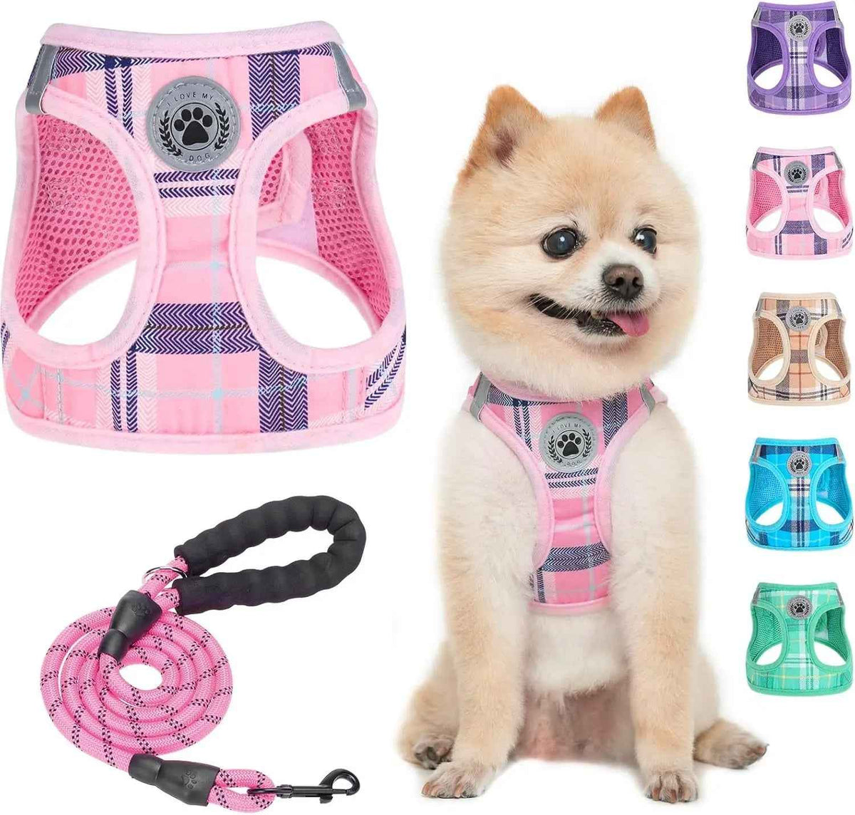 Step-In No-Pull Dog Harness & Leash Set