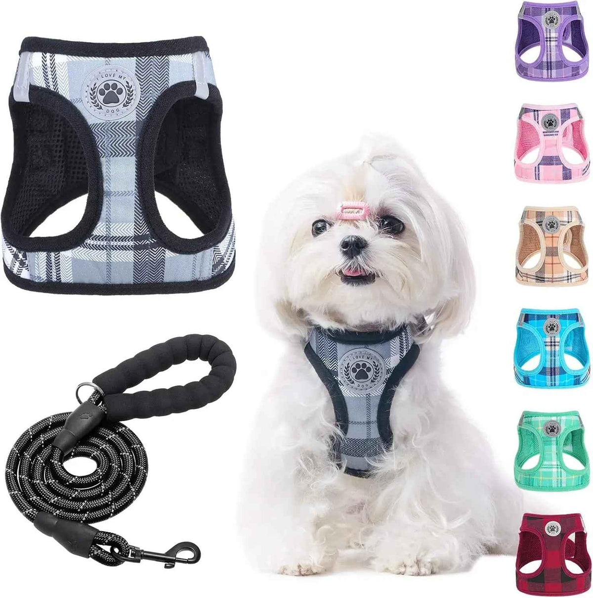 Step-In No-Pull Dog Harness & Leash Set