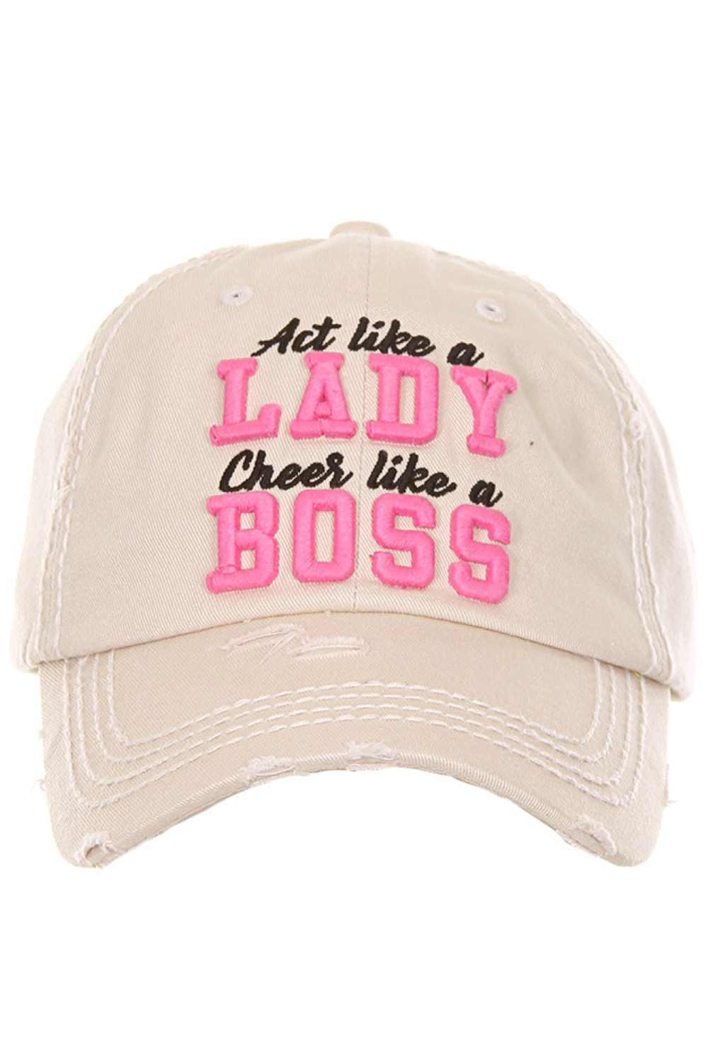 LADY BOSS WASHED VINTAGE BASEBALL CAP