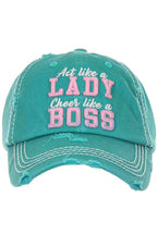 LADY BOSS WASHED VINTAGE BASEBALL CAP