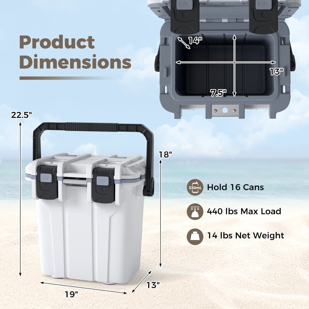 Ultra-Light Injection Molded Cooler 21 QT Hard Ice Chest
