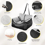 Washable Pet Car Seat Booster for Small Dogs & Cats, Oxford Fabric