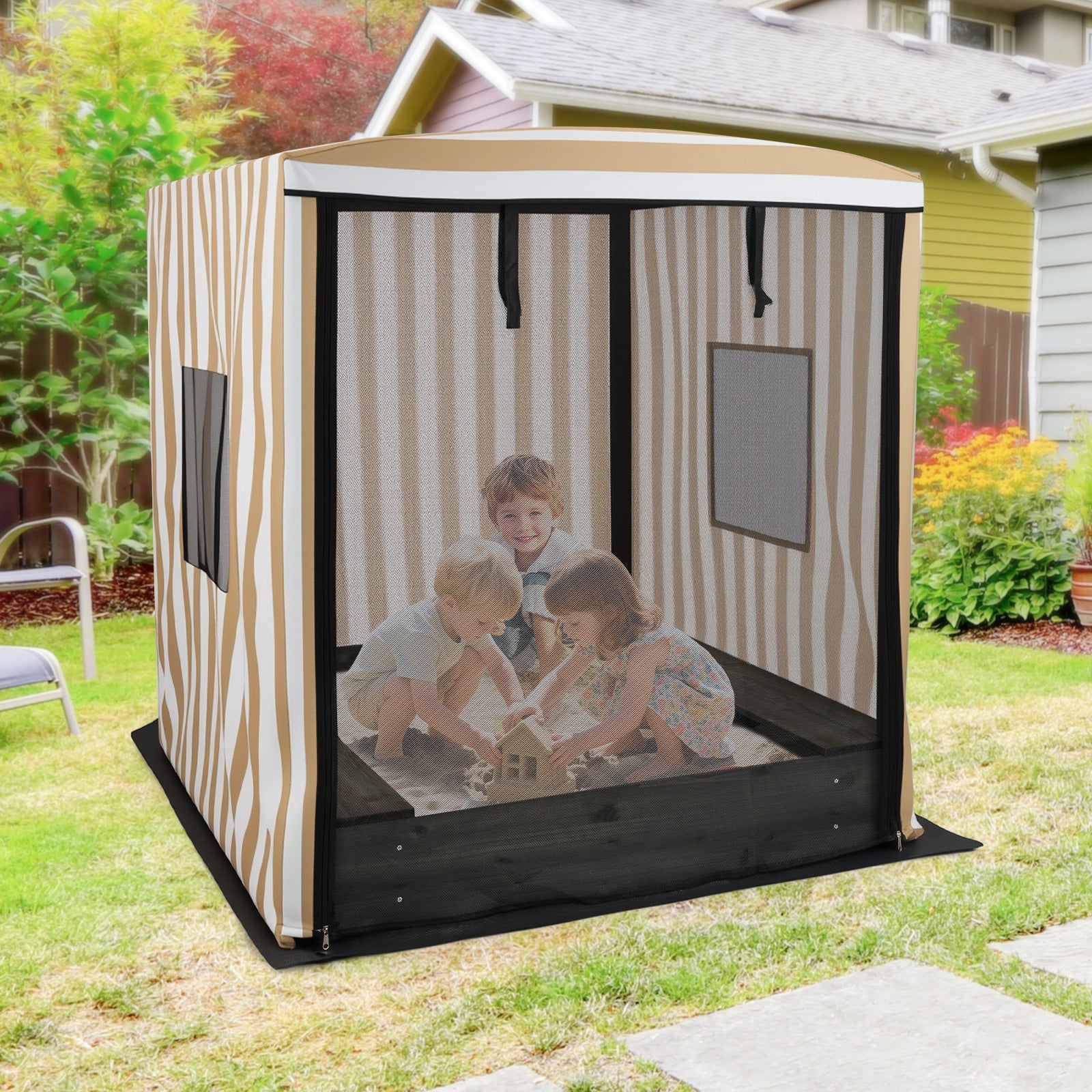 Wooden Sandbox with Canopy