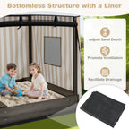 Wooden Sandbox with Canopy