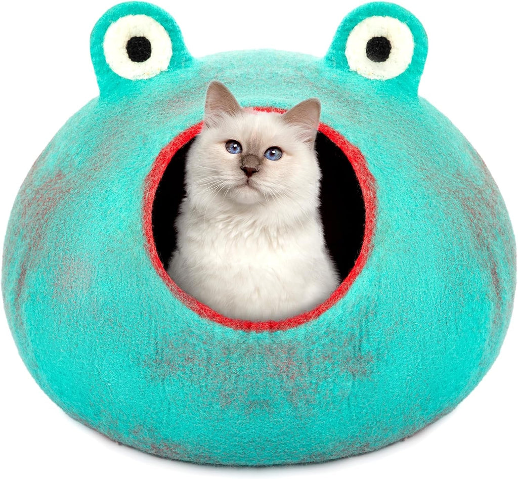 Merino Wool Cat Cave – Handmade Hideaway, 20 Styles