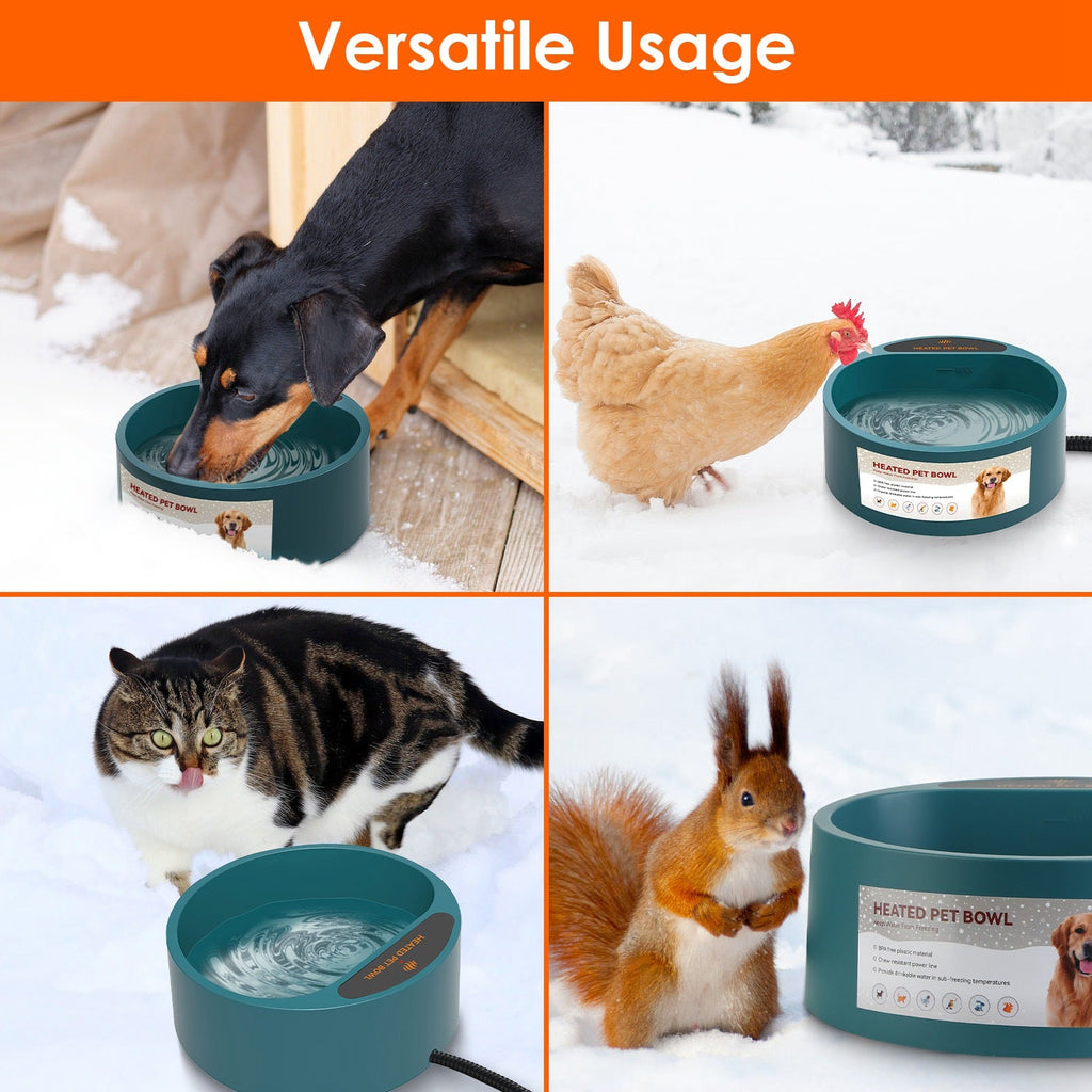 Heated Water Bowl for Dog Cat 74.4OZ
