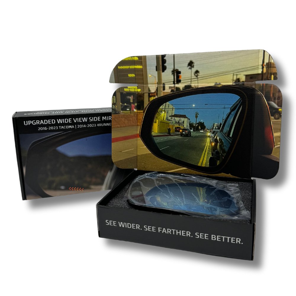 Upgraded Wide View Side Mirrors for 16-26 Tacoma | 14-26 4Runner| 19-25 Rav4