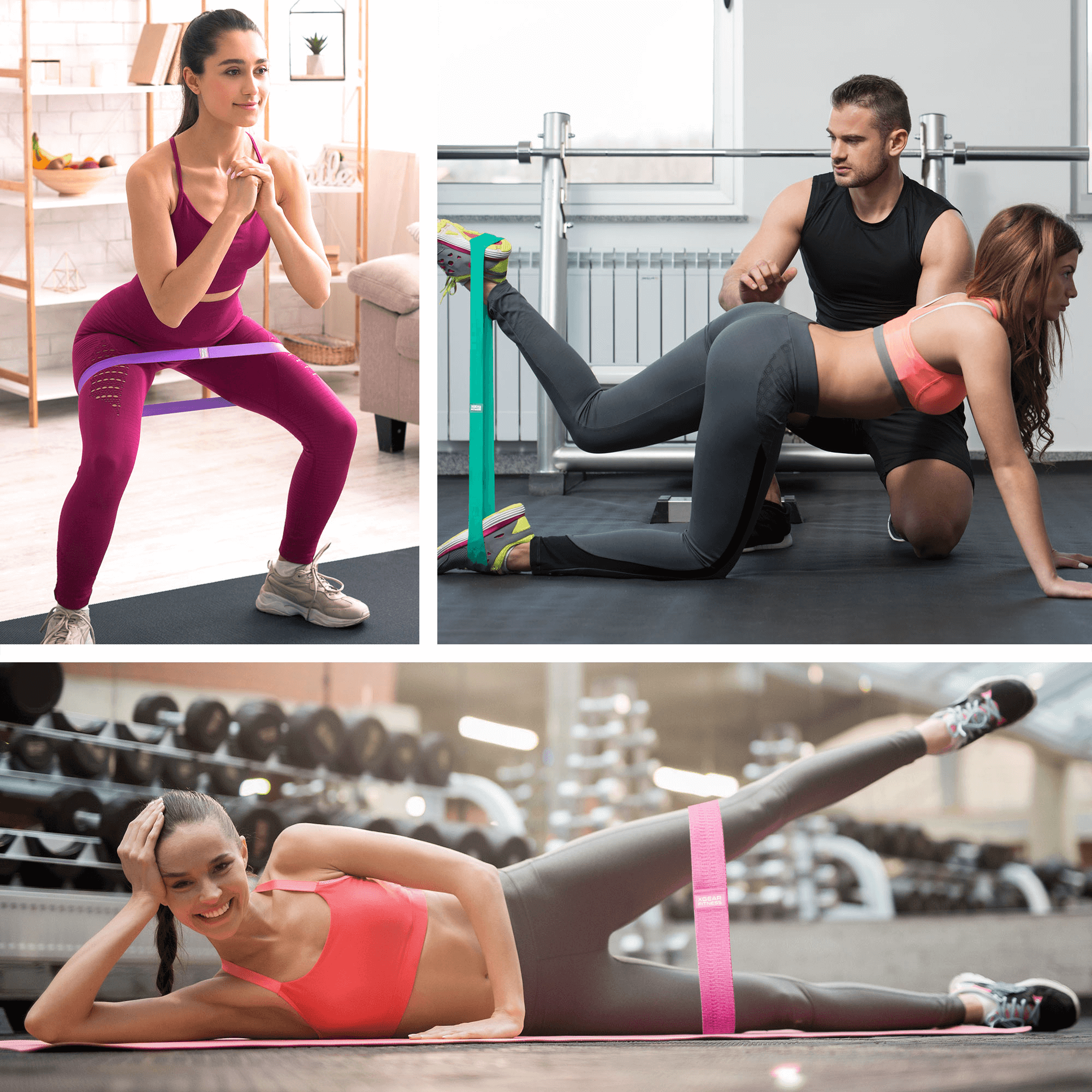 Set of 3 Womens Butt and Hip Exercise Bands