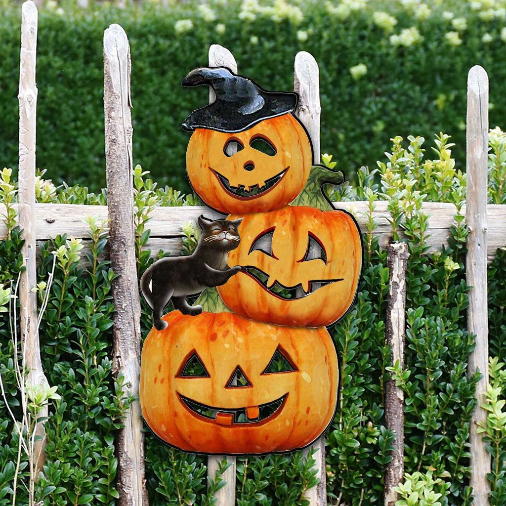 Scary Stacking Pumpkins Halloween Door Decor