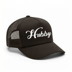 Embroidered Hubby Trucker Hat – Classic Mesh Cap for Wedding or Anniversary