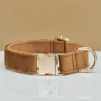 Multiple Colour Velvet Personalise Dog Collar Leash Set With Bow