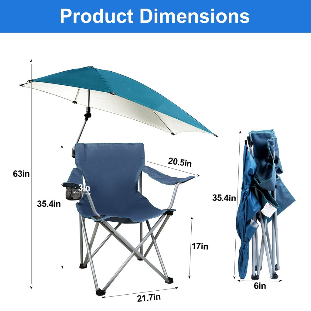 Beach Chair with Detachable Umbrella