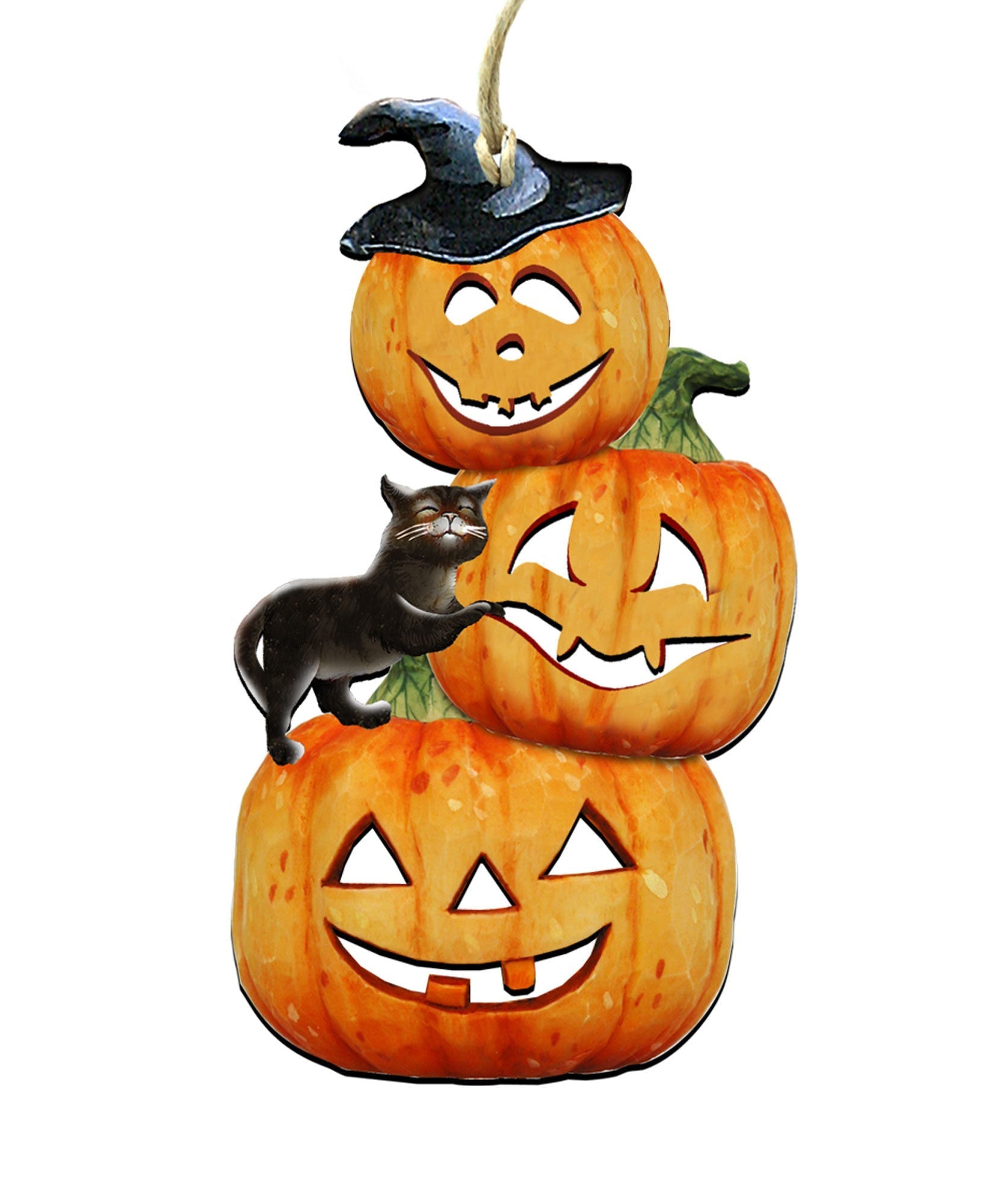 Scary Stacking Pumpkins Halloween Door Decor