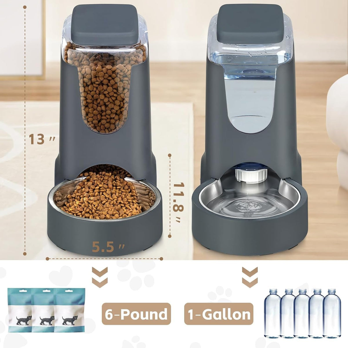 Automatic Cat Feeder & Water Dispenser Set
