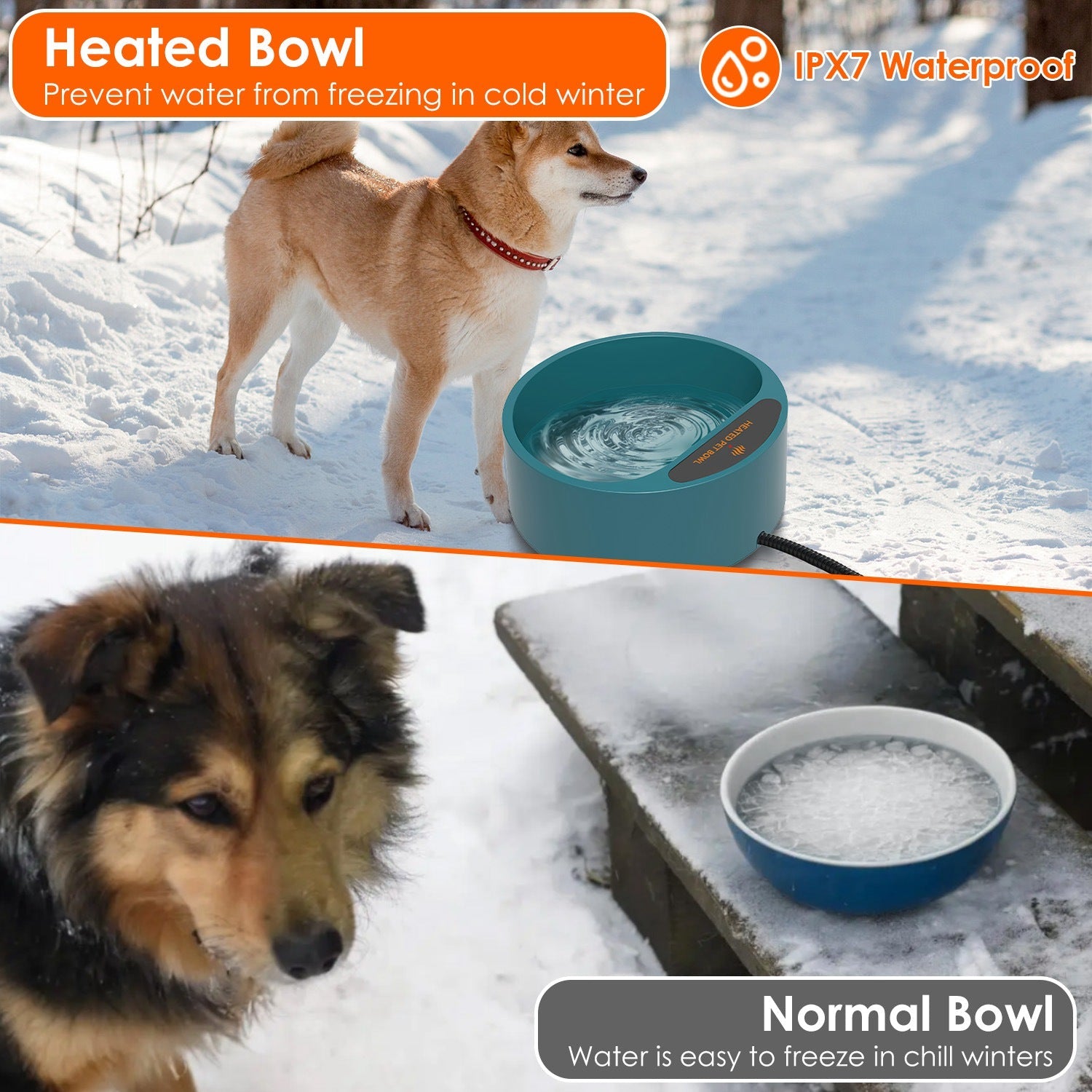 Heated Water Bowl for Dog Cat 74.4OZ