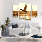 Duck Hunting 4-Piece Wall Art Canvas, Duck Hunting Decor