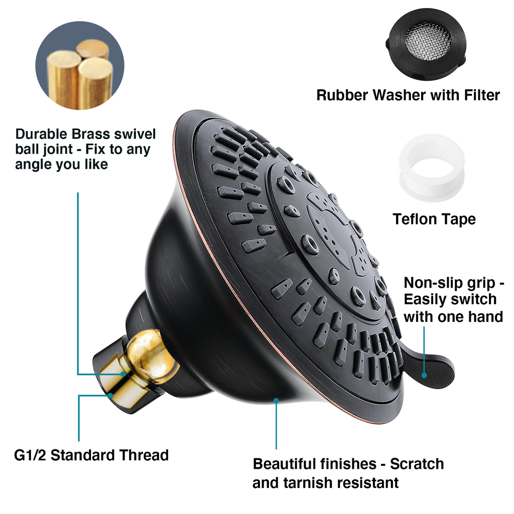 5-Spray Fixed Shower Head