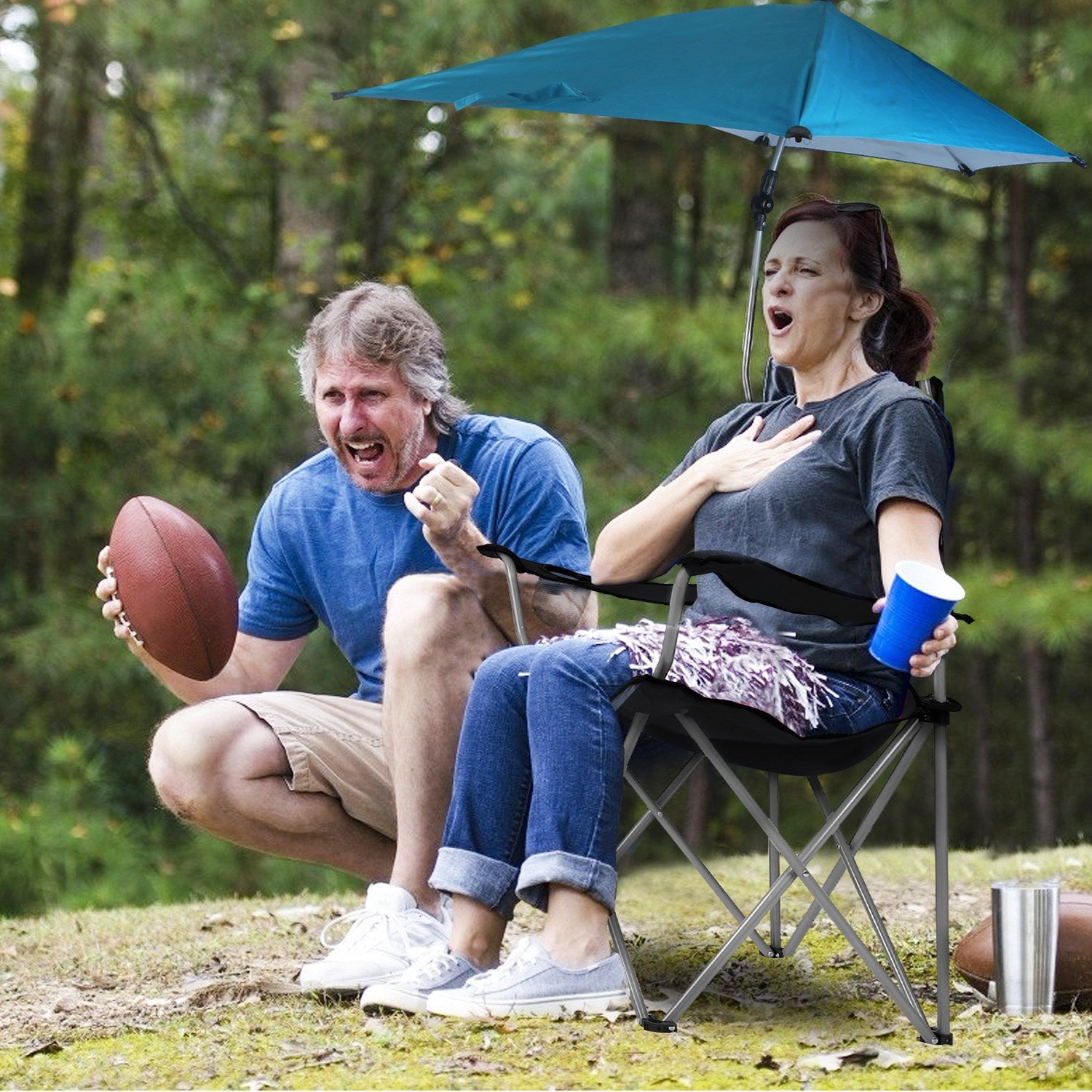 Beach Chair with Detachable Umbrella