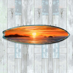 Sunset Symphony Surfboard Coastal Wall Art