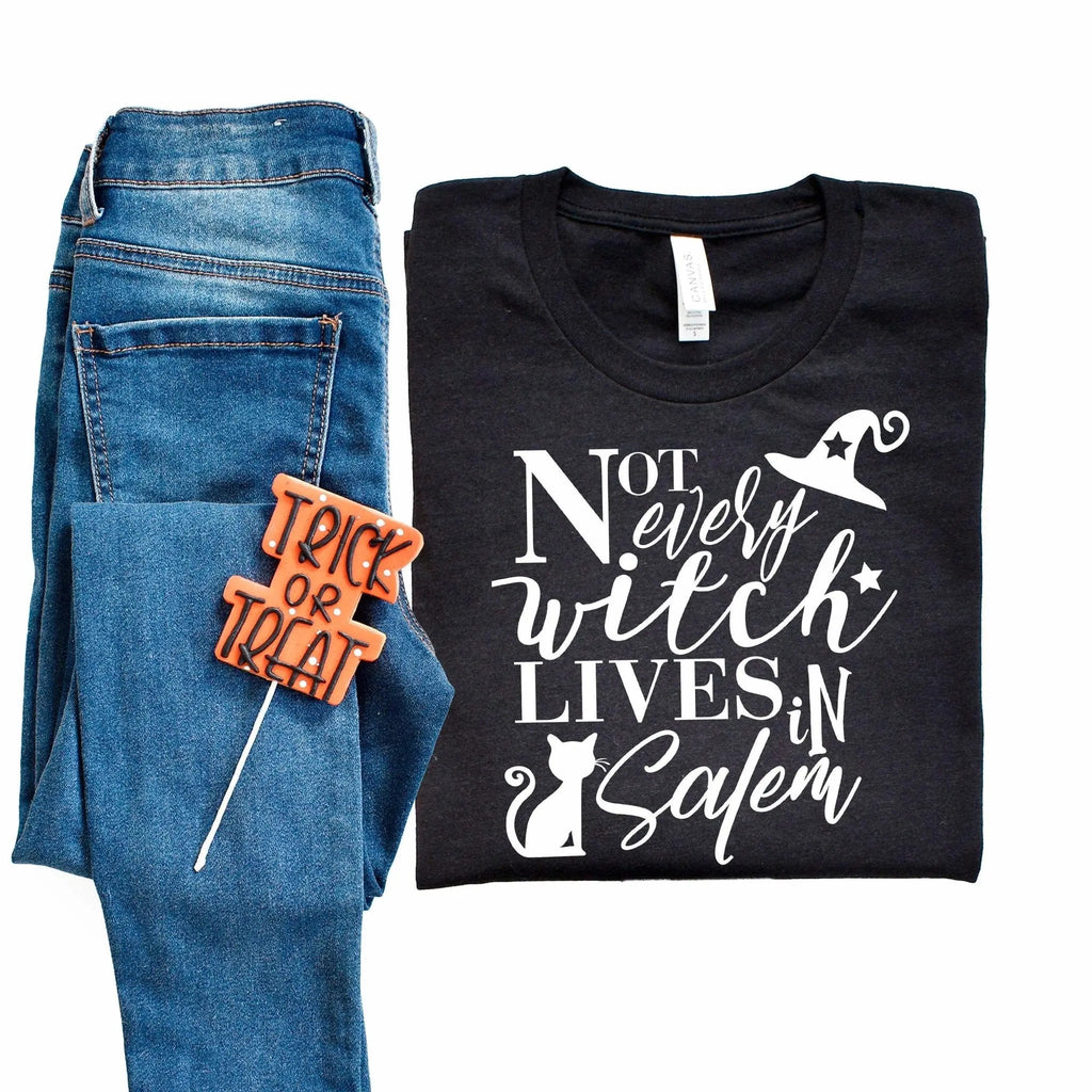 Not Every Witch Lives in Salem with Cat T-shirt