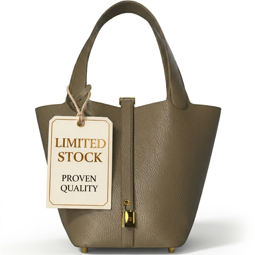 Leather Bucket Bag with Drawstring Pouch – Leather Satchel, Everyday Handbag with Mini Lock Design