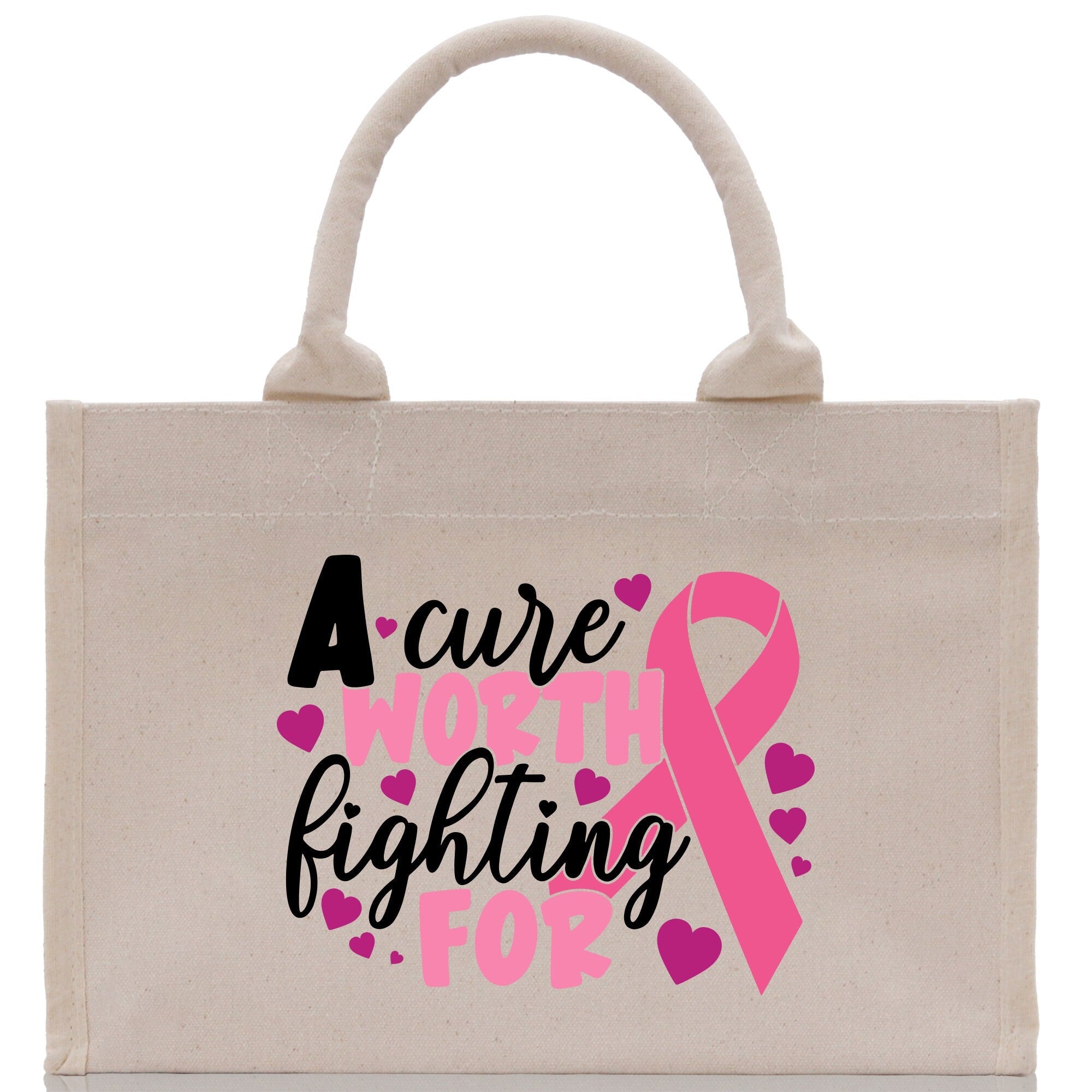 Cotton Canvas Tote Bag Cancer Support