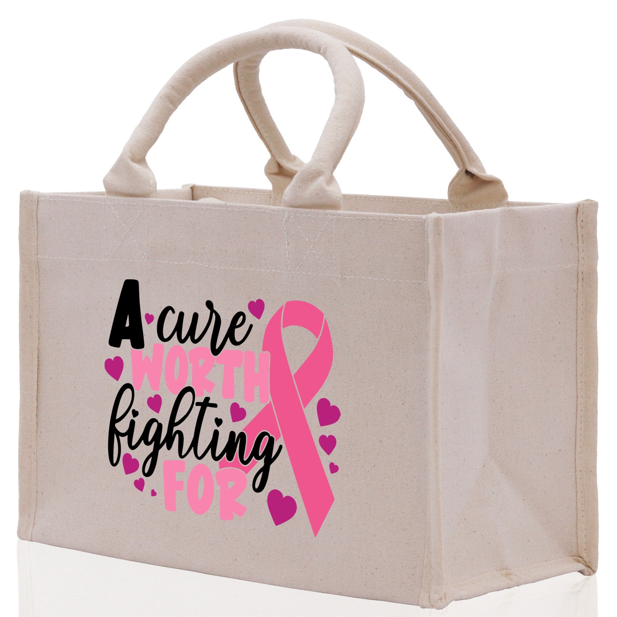 Cotton Canvas Tote Bag Cancer Support