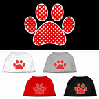 Pet Shirt "Swiss Dots Red Paw"