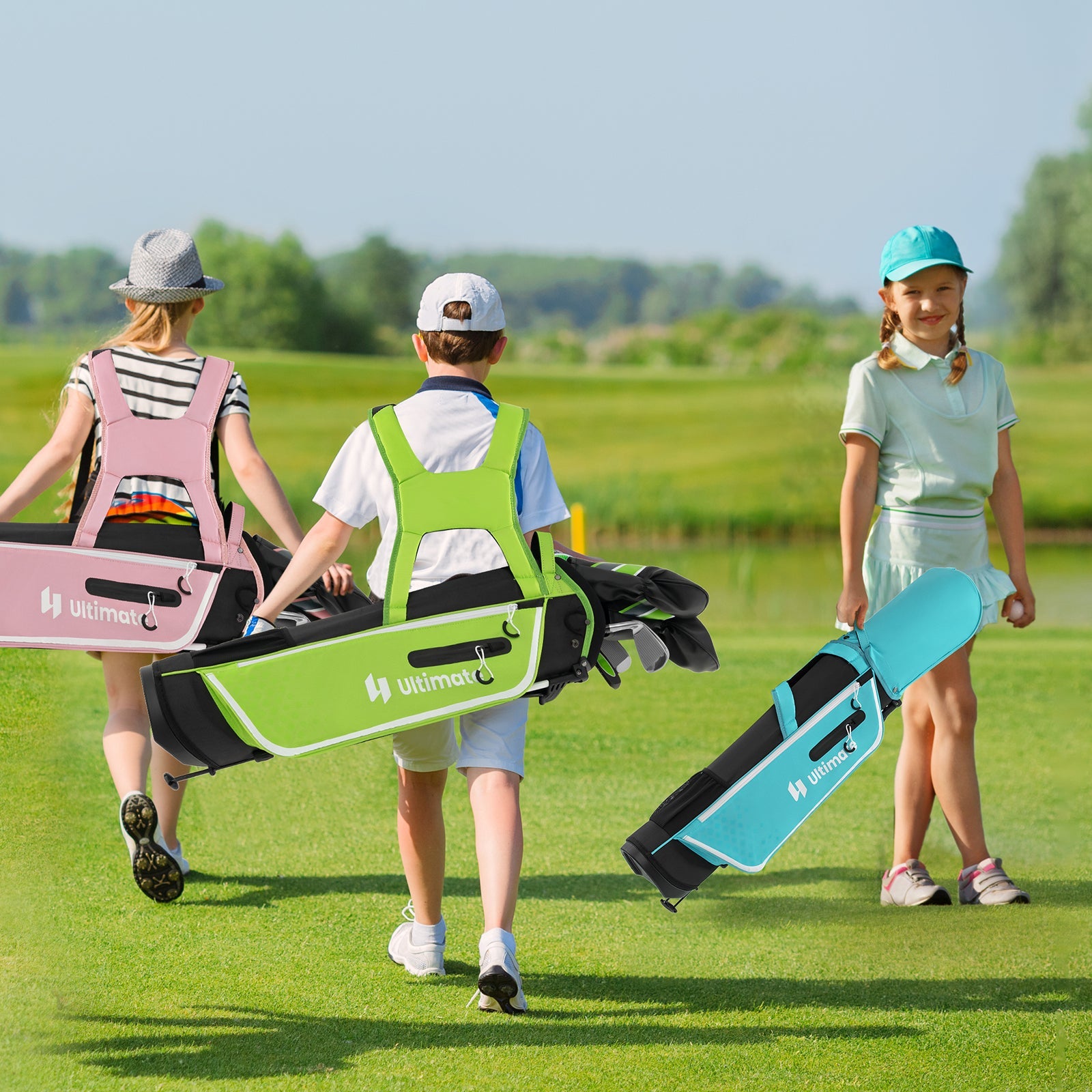 Junior Complete Golf Club Set with Stand Bag Rain Hood