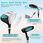 Junior Complete Golf Club Set with Stand Bag Rain Hood