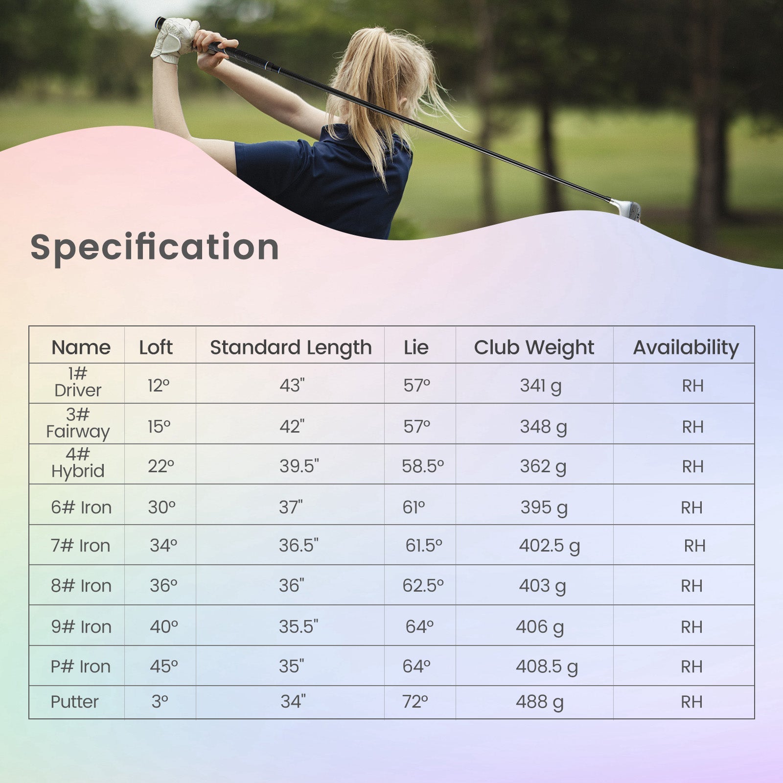 Women's 9 Pieces Complete Golf Club Set