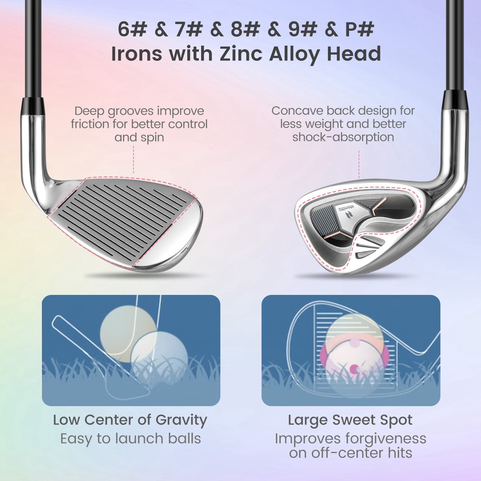 Women's 9 Pieces Complete Golf Club Set