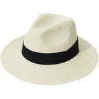 Wide Brim Straw Panama Roll up Hat