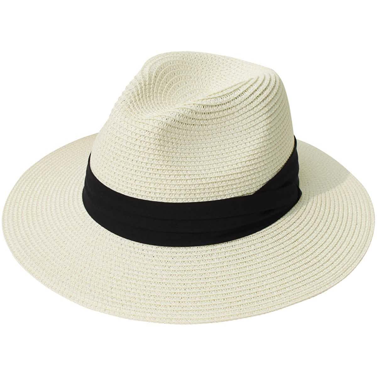 Wide Brim Straw Panama Roll up Hat
