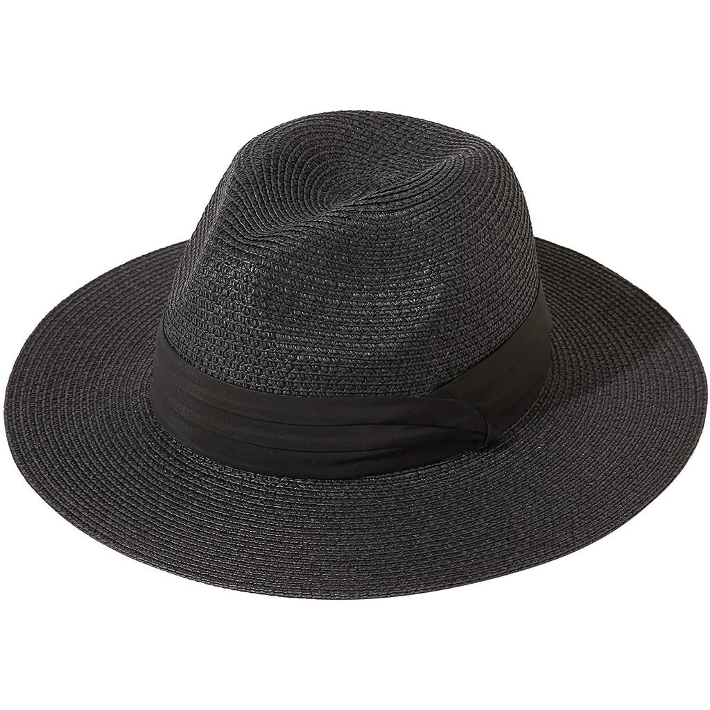 Wide Brim Straw Panama Roll up Hat